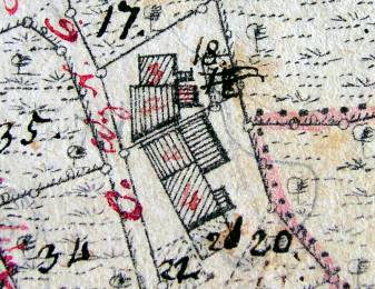 Kartenausschnitt aus Katasterkarte 1839; Haus Nr. 3