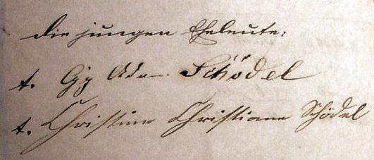 Unterschrift Schödel, Verrenberg 1879