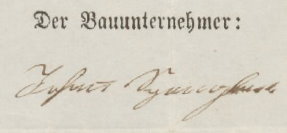 Unterschrift Johann Spengler, Verrenberg 1876