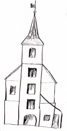 Zeichnung der Verrenberger Kirche 1861
