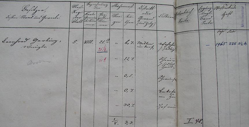 Eintrag im Prim&auml;rkataster von 1833; Haus 21B