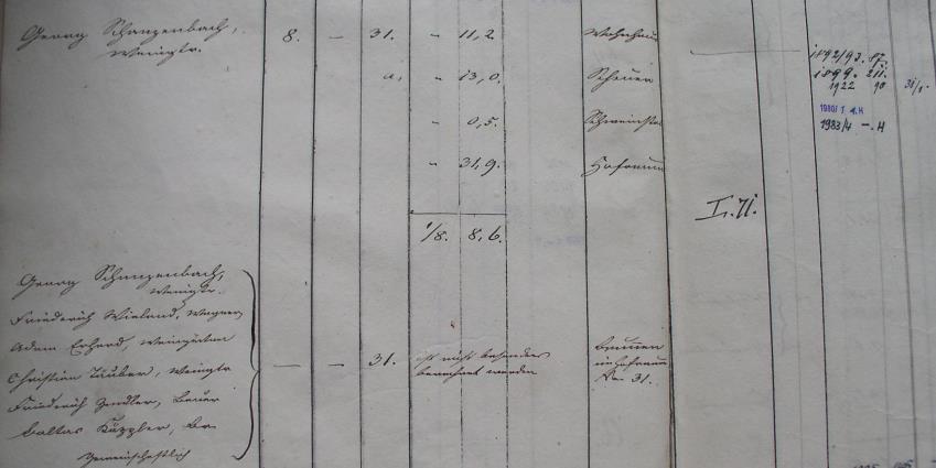 Eintrag im Prim&auml;rkataster von 1833; Haus 30
