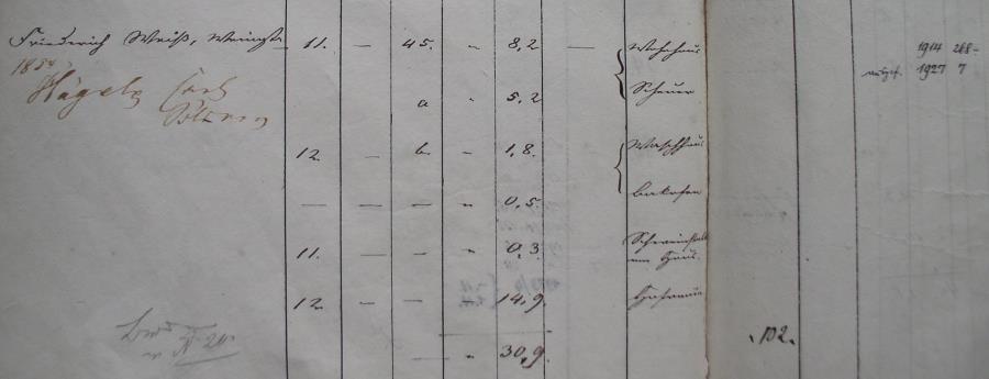 Eintrag im Prim&auml;rkataster von 1833; Haus 45