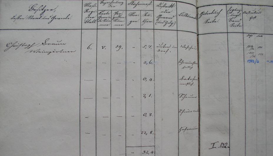 Eintrag im Prim&auml;rkataster von 1833; Haus 59