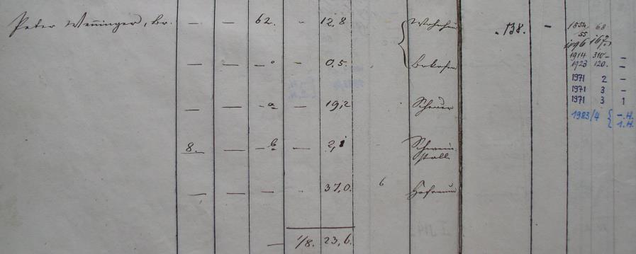 Eintrag im Prim&auml;rkataster von 1833; Haus 62
