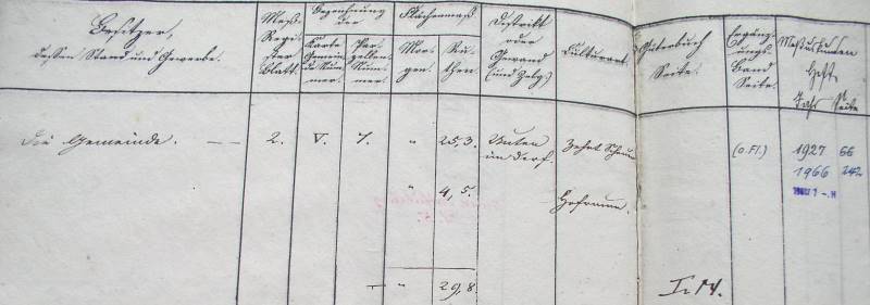 Eintrag im Prim&auml;rkataster von 1833; Haus 7