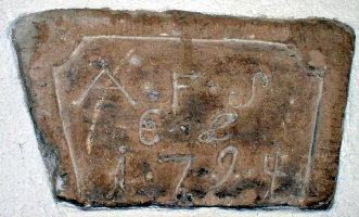 Stein am Kellereingang des Haus Nr.33 in Verrenberg