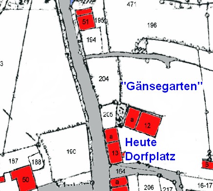 Karte des Gänsegarten in Verrenberg; 1865