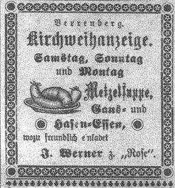 Zeitungsanzeige Rose in Verrenberg