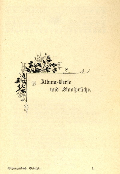 Gedichtband von Eberhard Schanzenbach aus Verrenberg, 1898