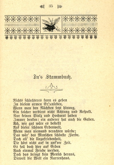 Gedichtband von Eberhard Schanzenbach aus Verrenberg, 1898