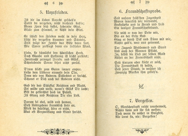 Gedichtband von Eberhard Schanzenbach aus Verrenberg, 1898