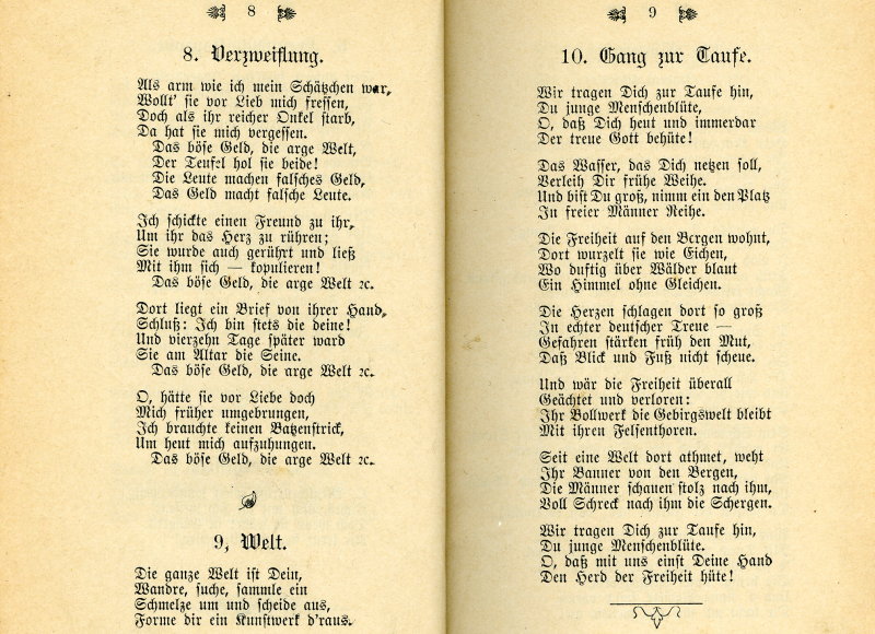 Gedichtband von Eberhard Schanzenbach aus Verrenberg, 1898