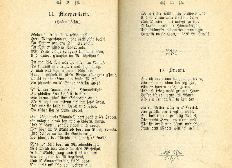Gedichtband von Eberhard Schanzenbach aus Verrenberg, 1898