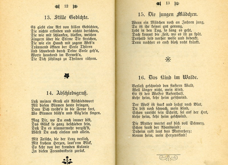 Gedichtband von Eberhard Schanzenbach aus Verrenberg, 1898