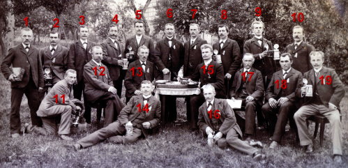 Übersicht der Verrenberger Sänger von 1904: