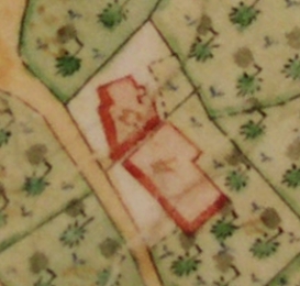 Kartenausschnitt aus Katasterkarte 1818; Haus Nr. 4