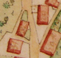 Kartenausschnitt aus Katasterkarte 1818; Haus Nr. 22