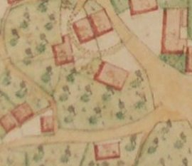 Kartenausschnitt aus Katasterkarte 1818; Haus Nr. 69