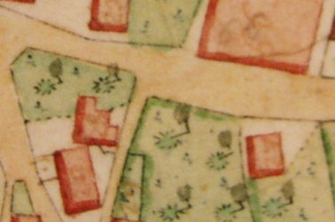 Kartenausschnitt aus Katasterkarte 1818; Haus Nr. 72