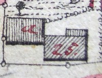 Kartenausschnitt aus Katasterkarte 1833; Haus Nr. 25