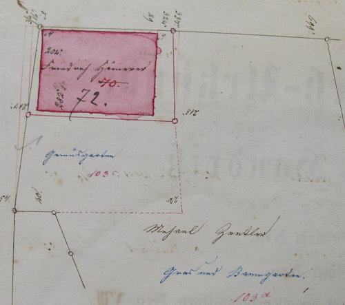 Nachtrag zum Primärkataster Verrenberg , 1868-69; Haus 72