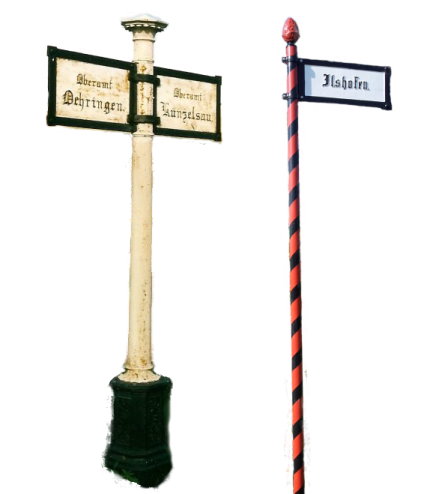 Historische Wegweiser in Württemberg
