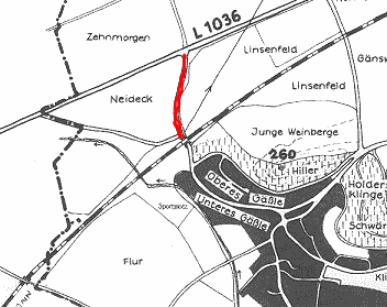 Weg vom Bahndurchlass zur Hauptstraße - Verrenberg