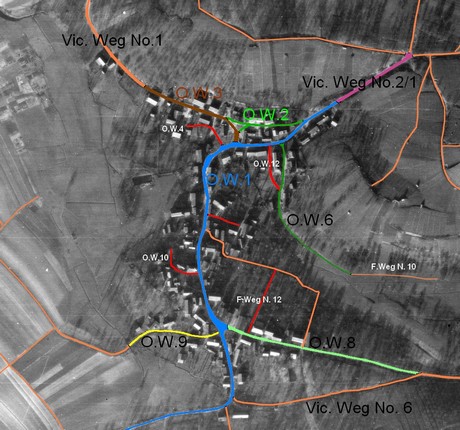 Ortswege in Verrenberg vor 1972