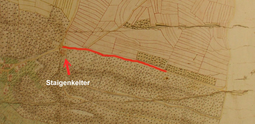 Weg von der Staigenkelter - Seegrundweg 1913 - Verrenberg 