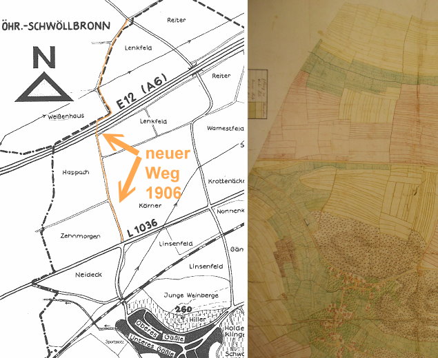 aus Fußweg wird ein Feldweg - Verrenberg 1906