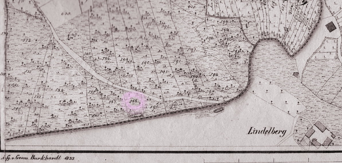 Karte des Steinbruch in Verrenberg 1833