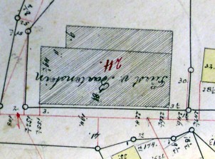 Lageplan der Verrenberger Dorfkelter 1877