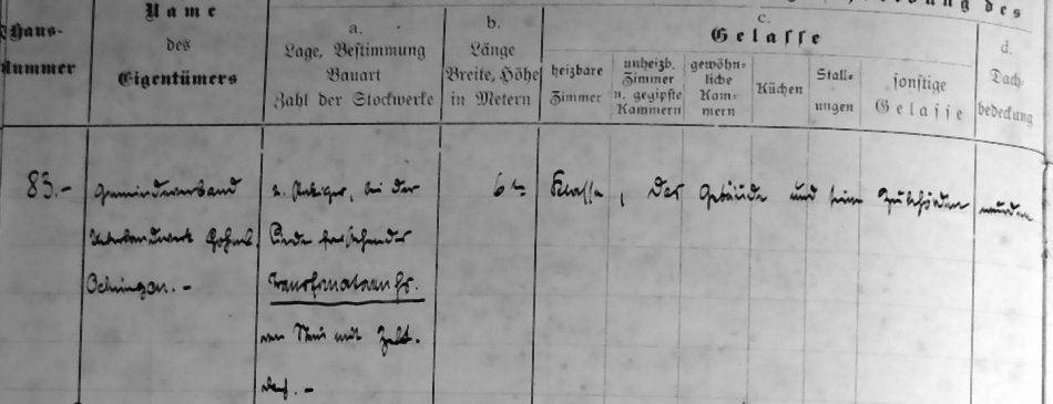 Eintrag im Schätzungsprotokoll 1912