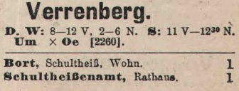 Telefonverzeichniss Verrenberg 1926